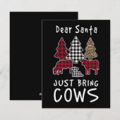 Beste Kerstman, Geef Me Maar Koeien met Kerstmis  Feestdagenkaart (Voorkant / Achterkant)