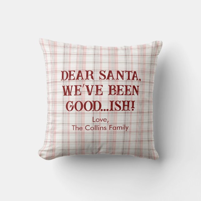 Beste Kerstman Grappig Modern Roze Rode Familie Ke Kussen (Voorkant)