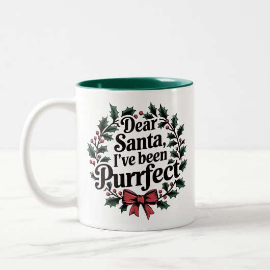 Beste Kerstman, Grappige Kerstkat Lover Mok (Links)