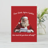 Beste Kerstman... Grappige Kerstman, Kerstvakantie Feestdagenkaart (Staand voorkant)