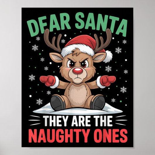 Beste Kerstman Grappige Stoute Reindeer Kerst H Poster (Voorkant)