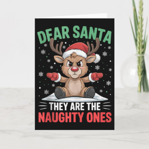 Beste Kerstman Grappige Stoute Rendier Kerst-H Kaart