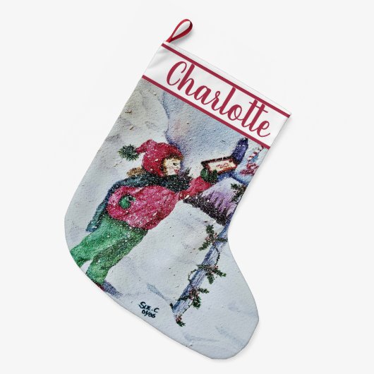 Beste kerstman grote kerstsok (Voorkant (Hangend))