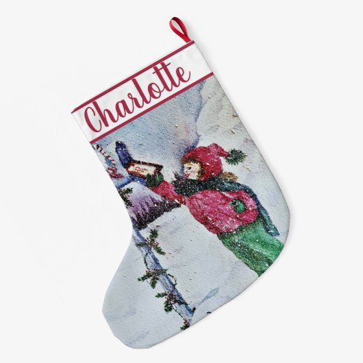 Beste kerstman grote kerstsok (Achterkant (Hangend))