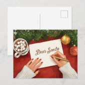 Beste Kerstman Heet Chocolade Kerst Wensenlijst Fe Feestdagenkaart (Voorkant / Achterkant)