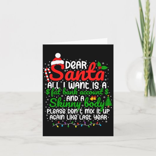 Beste Kerstman Het enige wat ik wil is een dikke b Kaart (Voorkant)