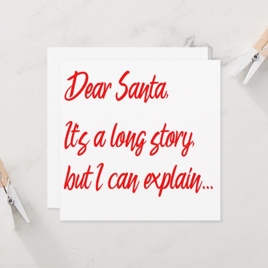 Beste kerstman, het is een lang verhaal.. kaart (Voorkant / Achterkant in situ)