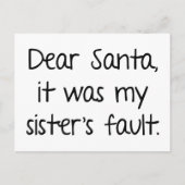 Beste kerstman, het was de fout van mijn zuster. feestdagenkaart (Voorkant)