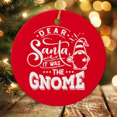 Beste kerstman, het was de Gnome Foto Keramisch Ornament