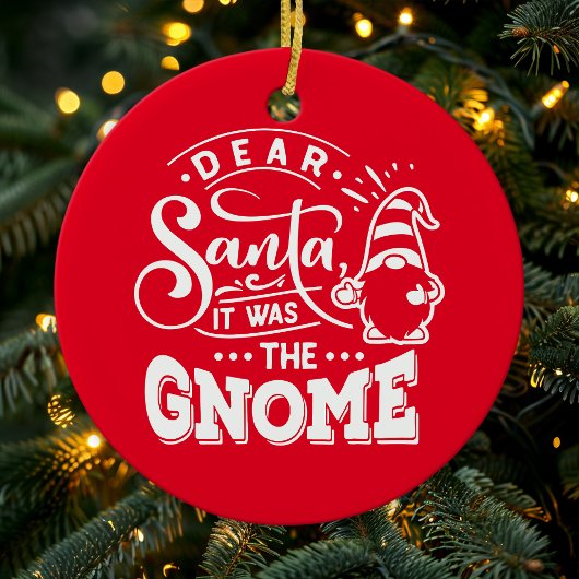 Beste kerstman, het was de Gnome Foto Keramisch Ornament