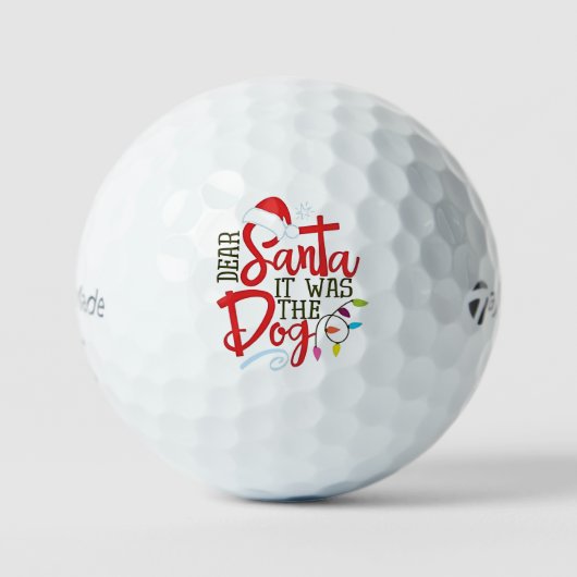 Beste Kerstman Het Was De Hond Grappig Golfballen (Voorkant)