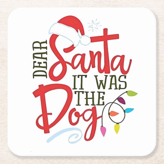 Beste Kerstman Het Was De Hond Grappig Kartonnen Onderzetters (Voorkant)