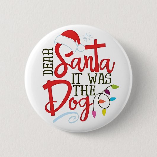 Beste Kerstman Het Was De Hond Grappig Ronde Button 5,7 Cm (Voorkant)