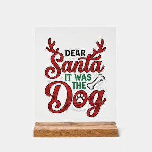 Beste Kerstman Het Was De Hond Kerst T-Shirt Ontwe Acryl Bord