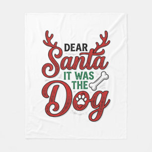 Beste Kerstman Het Was De Hond Kerst T-Shirt Ontwe Fleece Deken