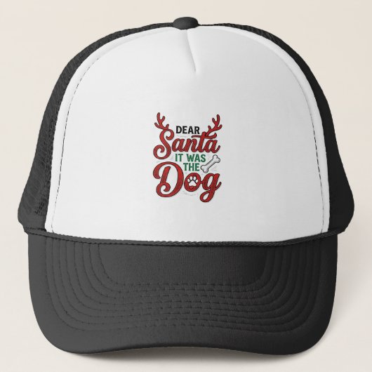 Beste Kerstman Het Was De Hond Kerst T-Shirt Ontwe Trucker Pet (Voorkant)