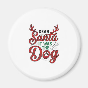 Beste Kerstman Het Was De Hond Kerstshirt Ontwerp_ Magneet