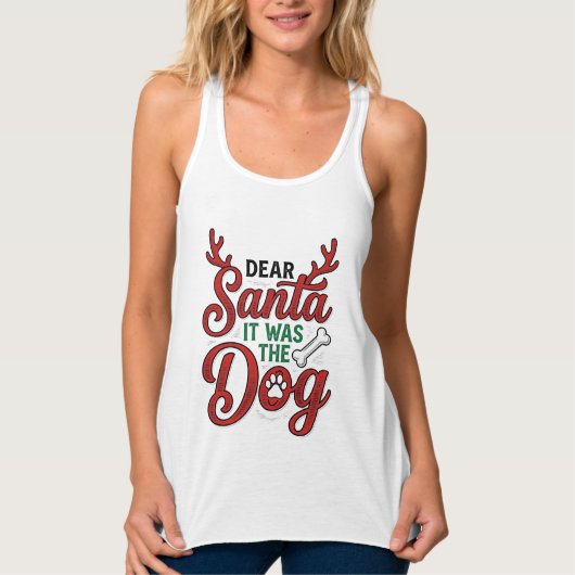 Beste Kerstman Het Was De Hond Kerstshirt Ontwerp_ Tanktop (Voorkant)