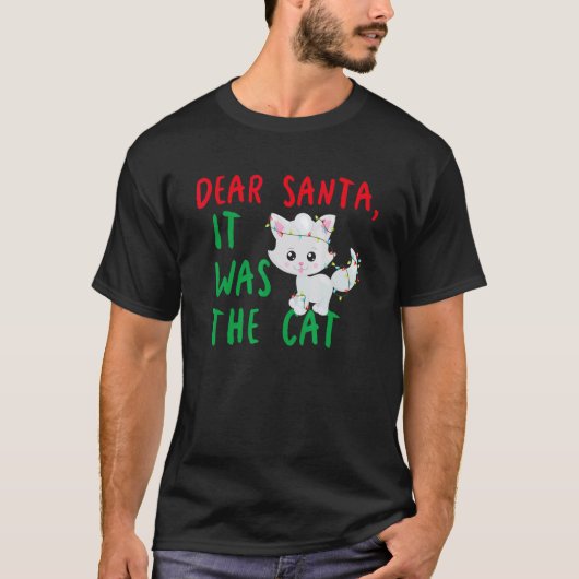 Beste Kerstman Het was de Kat Grappig Kerstvakanti T-shirt (Voorkant)