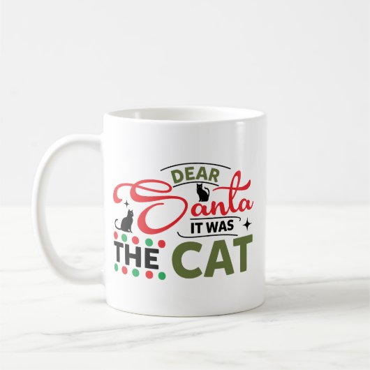 Beste Kerstman Het Was De Kat Grappig Koffiemok (Links)