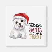 Beste Kerstman het was de kat - Westie design Magneet (Voorkant)