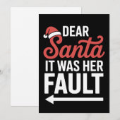 Beste Kerstman Het Was Haar Schuld Kerst Koppels Feestdagenkaart (Voorkant / Achterkant)