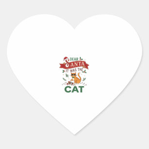 Beste Kerstman Het Was Kat Oranje Kerstbal Hart Sticker