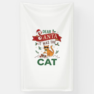 Beste Kerstman Het Was Kat Oranje Kerstbal Spandoek