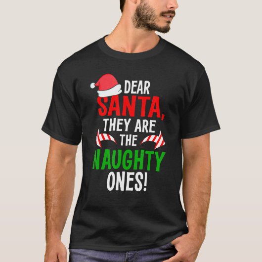 Beste kerstman, het zijn de Naughty Ees Pjamas Fam T-shirt (Voorkant)