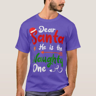 Beste kerstman, hij is de onaughty die koppels aan t-shirt