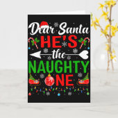 Beste Kerstman Hij Is De Stoute Pjs Koppels Kerstm Kaart (Gele Bloem)