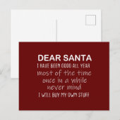 Beste kerstman, ik ben een goede grappige brief aa briefkaart (Voorkant / Achterkant)