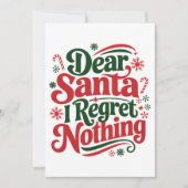 Beste kerstman, ik betreur niets feestdagenkaart (Voorkant)