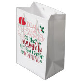 Beste kerstman, ik betreur niets medium cadeauzakje (Achterkant Gekanteld)