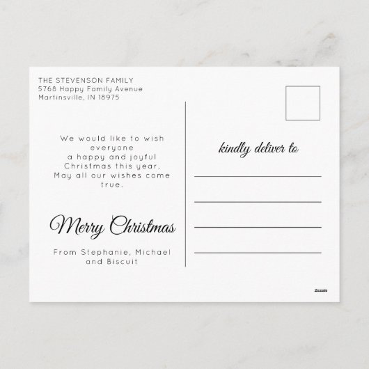 Beste kerstman, ik heb een kind met een huisdier g feestdagenkaart (Achterkant)