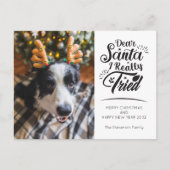 Beste kerstman, ik heb een kind met een huisdier g feestdagenkaart (Voorkant)