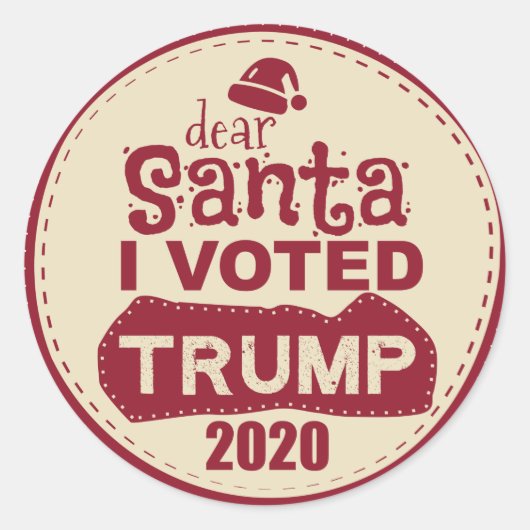 Beste kerstman, ik heb Trump 2020 gestemd Ronde Sticker (Voorkant)