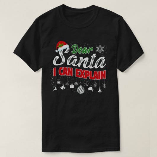 Beste kerstman, ik kan de grappige kerstman uitleg t-shirt (Design voorkant)