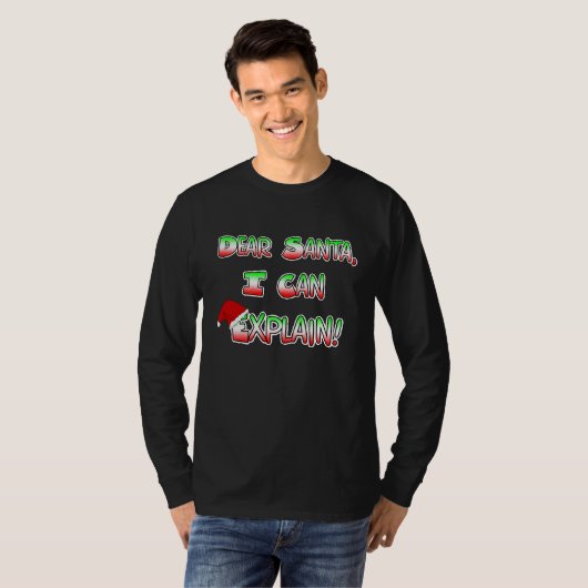 Beste kerstman, ik kan de kerstHumor uitleggen. T-shirt (Voorkant volledig)