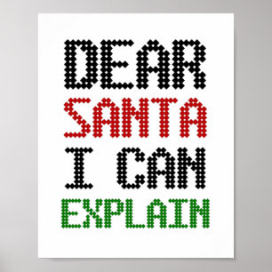 Beste kerstman, ik kan de kerstnamenlijst uitlegge poster