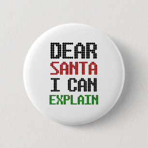 Beste kerstman, ik kan de kerstnamenlijst uitlegge ronde button 5,7 cm
