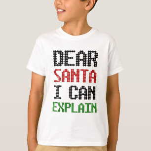 Beste kerstman, ik kan de kerstnamenlijst uitlegge t-shirt