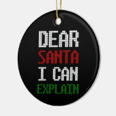 Beste kerstman, ik kan de schimmelbrief aan de ker keramisch ornament (Links)