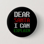 Beste kerstman, ik kan de schimmelbrief aan de ker ronde button 5,7 cm (Voorkant)