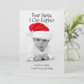 Beste kerstman, ik kan het persoonlijk uitleggen feestdagenkaart (Staand voorkant)