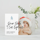 Beste kerstman, ik kan het persoonlijk uitleggen feestdagenkaart (Staand voorkant)