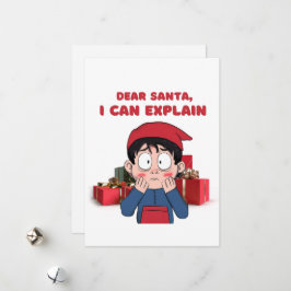 Beste Kerstman, ik kan het schuldige kerstontwerp Feestdagenkaart