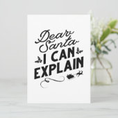 Beste kerstman, ik kan het uitleggen bedankkaart (Staand voorkant)