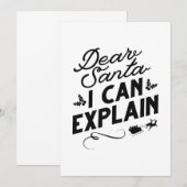Beste kerstman, ik kan het uitleggen bedankkaart (Voorkant / Achterkant)