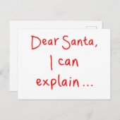 Beste kerstman, ik kan het uitleggen briefkaart (Voorkant / Achterkant)